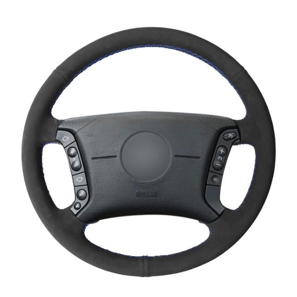 

hand-stitched black suede car steering wheel cover for mw e36 1995-1997 e46 1998-2004 x3 e83 x5 e53 e38 1994-2001 e31 1996