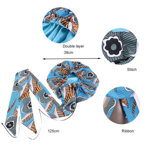 

wrapped african coloring double ribbon large hat new turban muslim cap hair bonnet satin styling round printed size sjexx, White;black