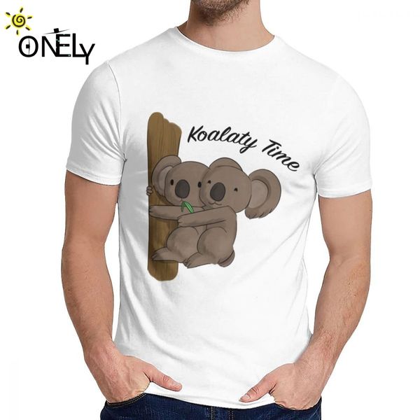 

for man t-shirt koala time cute animals good cotton 2019 man's o-neck cartoon print t shirt