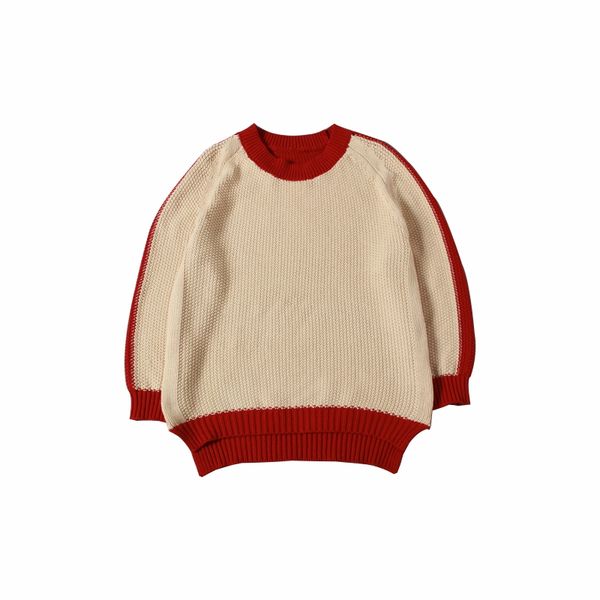 

oversize knitting woman sweater color matching sweater long sleeve with round neckline autumn winter korea fashion coarse needle, White;black