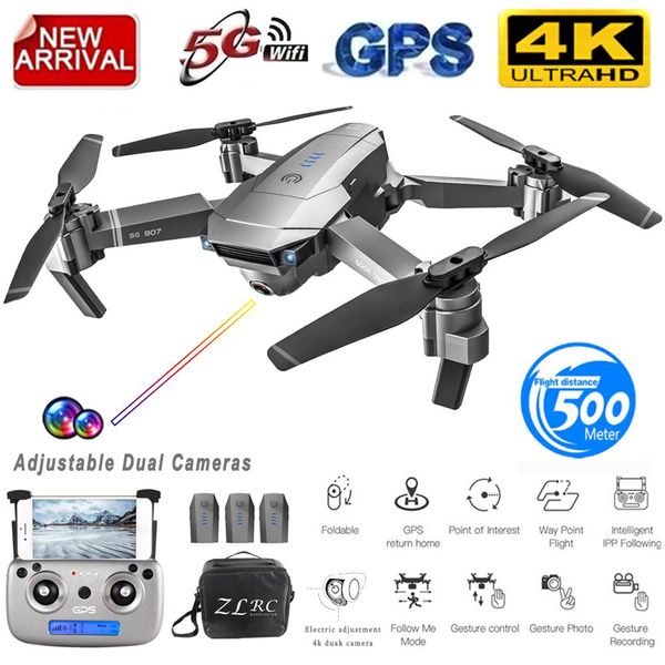 

sg907 gps drone with camera 4k 5g wifi rc quadcopter optical flow foldable mini dron 1080p hd camera drone
