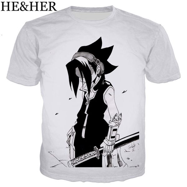 

anime shaman king 3d print shirts horror graphic oversized men clothing