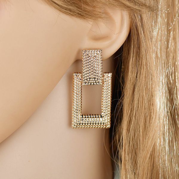 

2020 vintage earrings large for women statement earrings geometric golden color metal pendant earrings trend jewelry