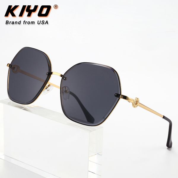 

kiyo brand 2020 new women men polygonal polarized sunglasses metal classic sun glasses uv400 driving eyewear 8976, White;black