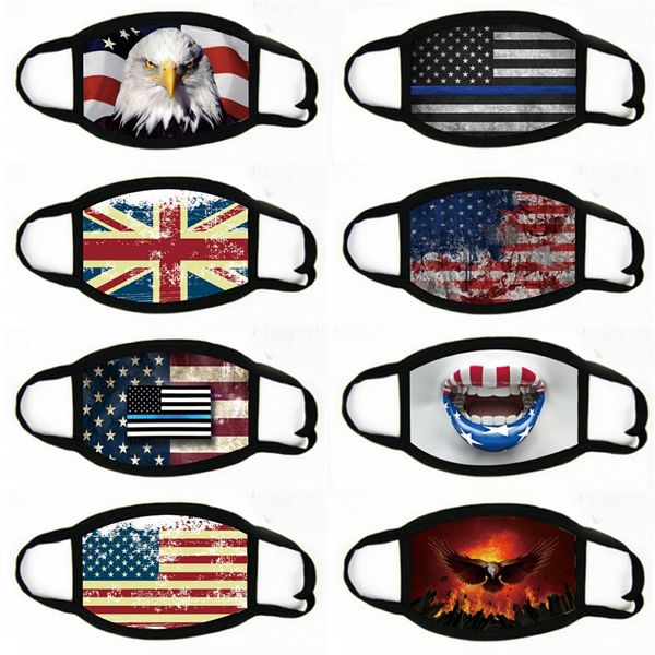 

mask fashion usa flag skull print outdoor shield gaiter half mask windproof#208, Black