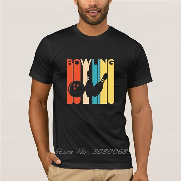 

new summer men's casual print t-shirt fashion old vintage bowling design art for bowlers t shirts men retro ringer ball t-shirt