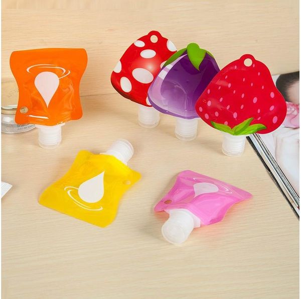 

empty hand sanitizer storage bag 30ml refillable make up container strawberry waterdrop shape package bottle travel rotary cover 1 1bf g2