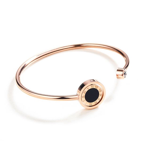 

meicialandat 2020 new titanium steel rose gold white shell bracelet minimalist fashion bracelets for women, Black