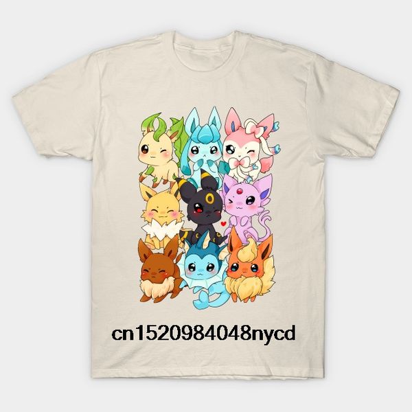 

printed men t shirt cotton tshirt o-neck short-sleeve new style chibi eevee eeveelutions vs2 eeveelutions women t-shirt