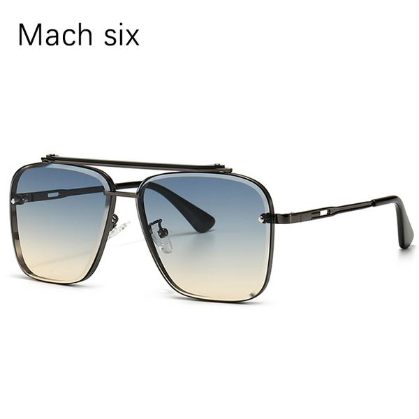 

classic mach six style gradient sunglasses women 2020 fashion men vintage brand design uv400 sun glasses, White;black