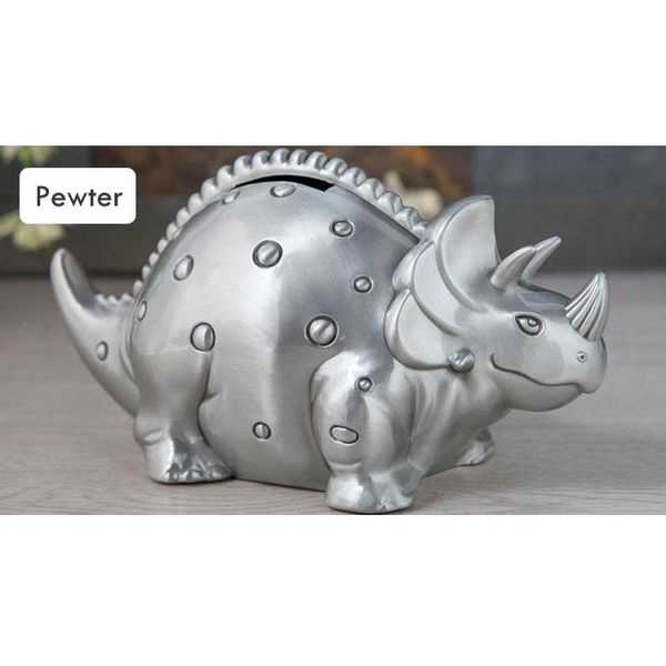 

creative zinc alloy metal dinosaur piggy bank vintage pewter bronze color money box coin saving pot for kids birthday gift