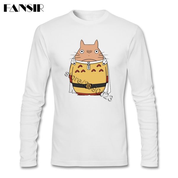 

totoro one punch man anime t shirt mens long sleeve round neck cotton d men tee shirts asian size