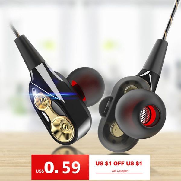 

dual drive stereo wired earphone in-ear headset bass for huawei 3.5mm with mic