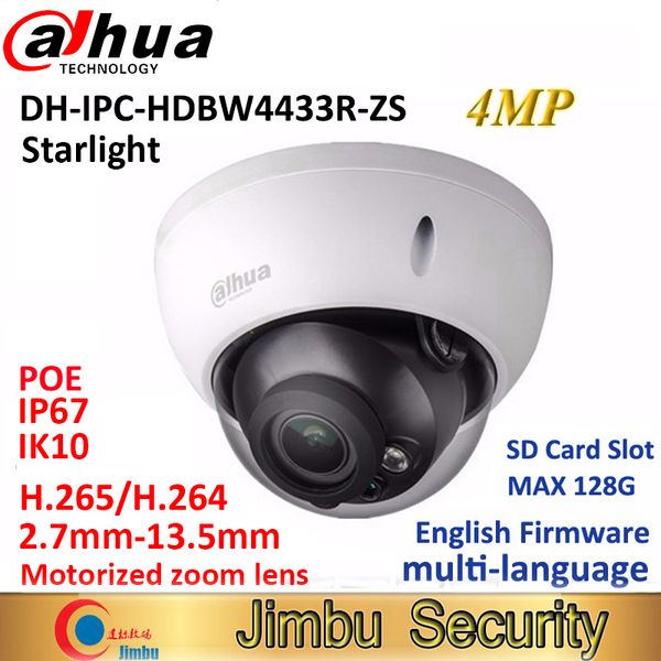 

dahua 4mp ip camera ipc-hdbw4433r-zs starlight poe varifocal motorized lens 2.7mm ~13.5mm h2.65 ir50m with sd card slot camera