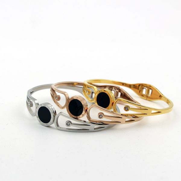 

bangle titanium steel bracelet fashion jewelry infinity love charm bracelets bangles for women, Black