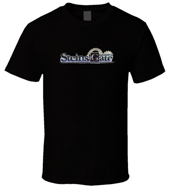 

steins gate logo 3 black t shirt