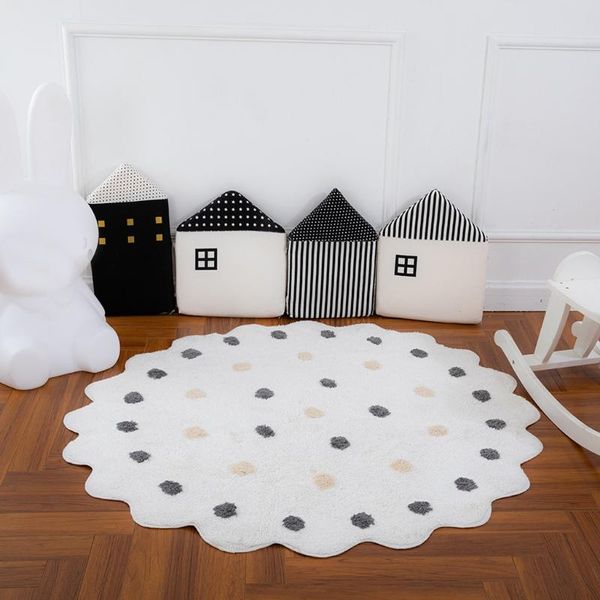 

carpets carpet personality ins nordic round dot floor mat child play home decoration living room/bedroom rug soft
