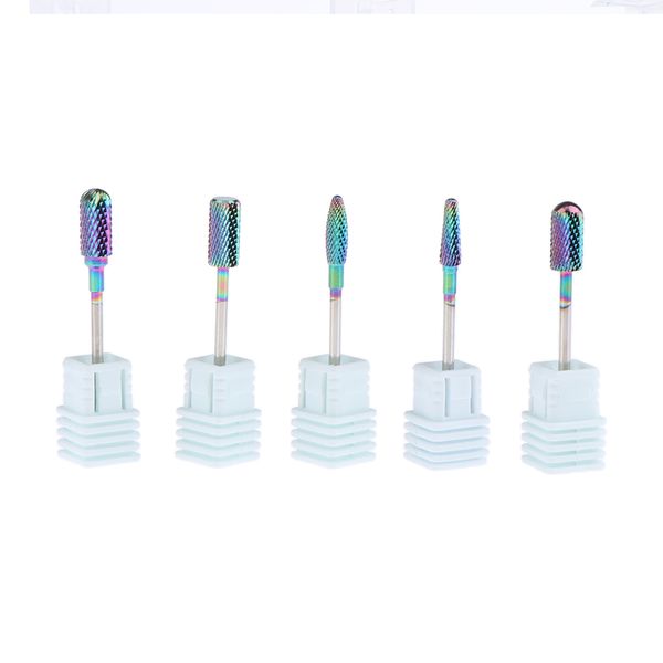 

5pcs/set alloy small barrel head nail drill bit set nail tips grinding head