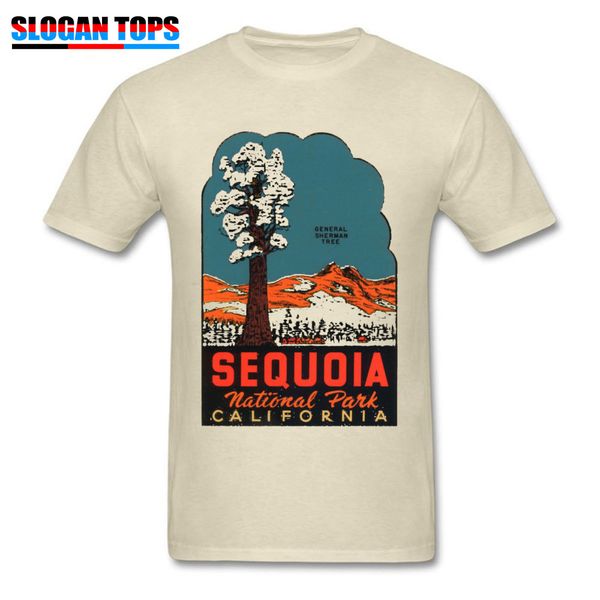 

100% cotton men t-shirts birthday t shirt brand new sequoia national park california sherman tree print retro tshirt