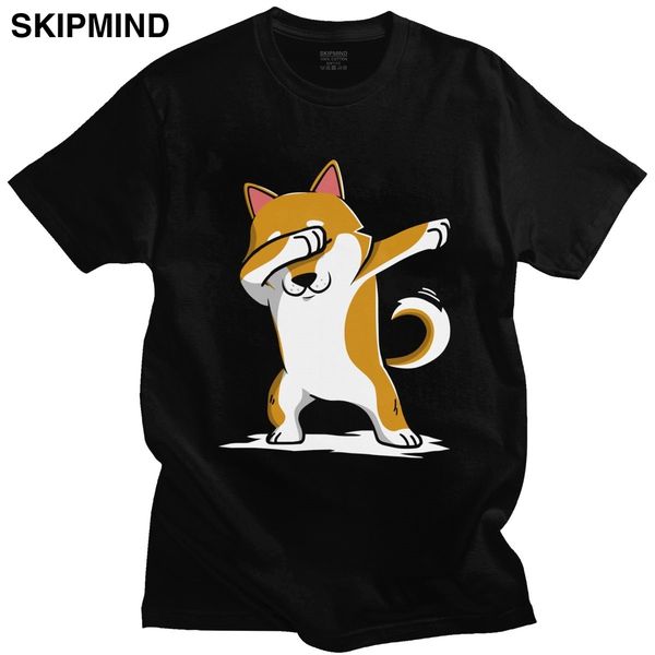 

funny shiba inu dabbing t shirt men short sleeve japanese dog lover gift t-shirt casual tshirt 100% cotton slim fit tee gift