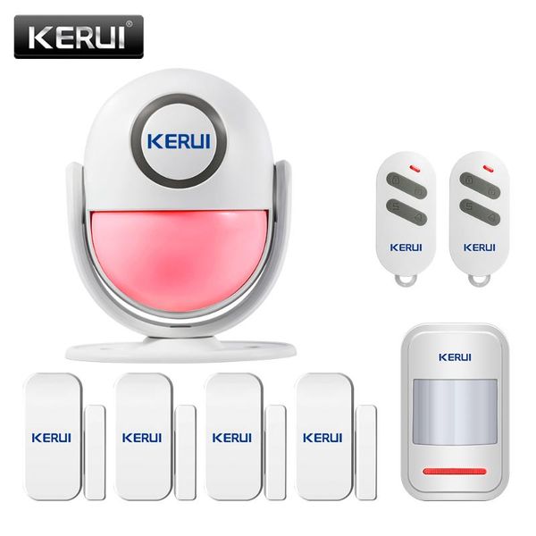 

alarm systems doorbell sos kerui wp6 pir motion door bell home security burglar sensor detector all in one machine