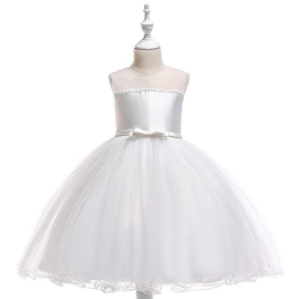 

girl's dresses knee length white flower girl 2021 sequined applique girls pageant first communion party, Red;yellow