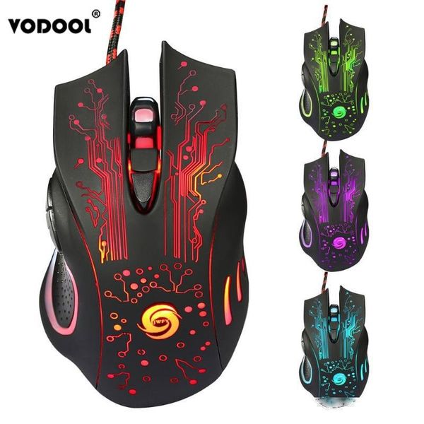 

computer & office vodool professional wired gaming 6 button 3200dpi led optical usb computer mouse gamer mice game mouse mause for