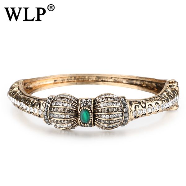 

wlp 2020 new vintage crystal flower bangles resin bracelets female turkish bracelet bijouterie hand jewelry c1835, Black