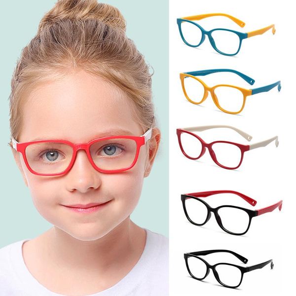 

sunglasses children anti blue rays glasses soft silicone frame vision care flexible portable optical eyewear computer spectacle, White;black