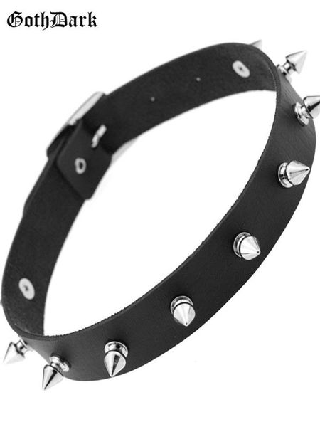 

chokers goth dark puck harajuku vintage choker necklace gothic buckle metal harajunku rivet women's fashion necklaces rock collars wear, Golden;silver