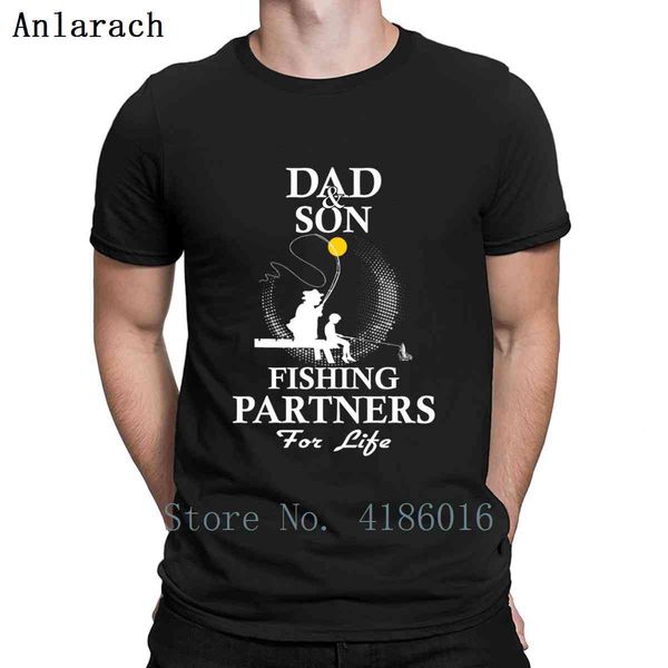

dad and son fishing partners for life t shirt comfortable spring pattern plus size 5xl crazy tee shirt printing vintage shirt