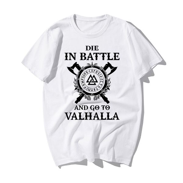 

tv show odin vikings t shirt men die in battle and go to valhalla tshirt mens 2020 summer cotton hip hop t-shirt black tee