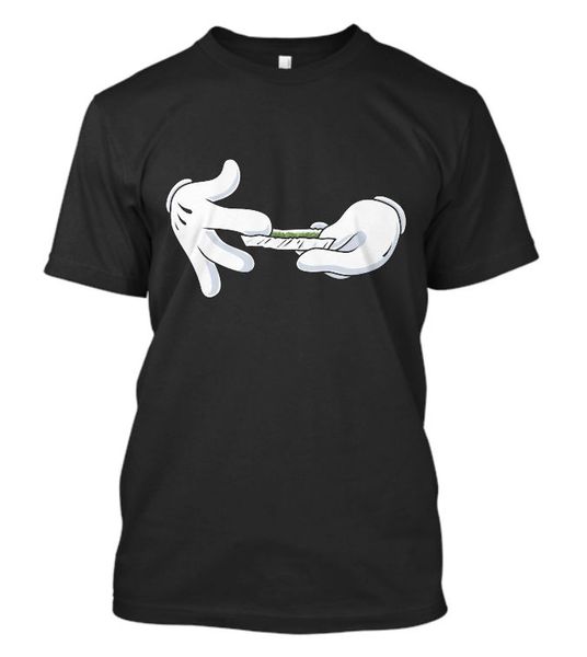 

2019 brand tshirt homme tees basic cartoon hands rolling blunt t-shirt tee shirt