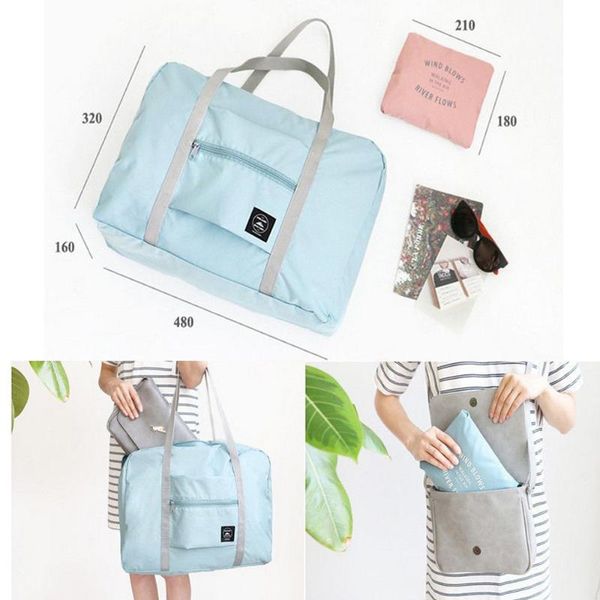 

foldable nylon foldable travel bag large capacity bag luggage women waterproof handbag men travel bags drop shipping