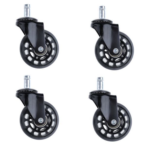 

4pcs 2.5'' swivel caster pu wheels for hardwood floor universal replacement