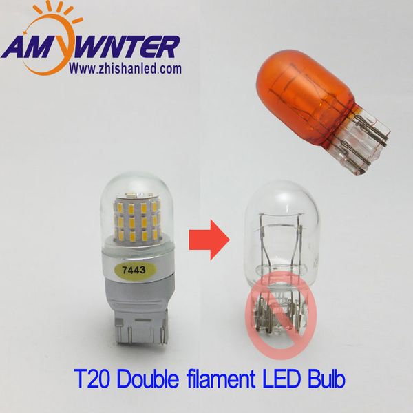 

7444 t20 7443 led dual light function 7440 single light amber yellow white car brake lights bulbs red car source