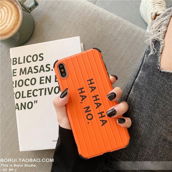 

simple orange lettered for apple x/xsmax phone case drop-resistant iphone8plus 7p soft 6s couples xr