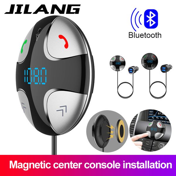 

jilang bluetooth fm transmitter wireless car kit mp3 audio player bluetooth hands-support tf card car dual usb fast charge