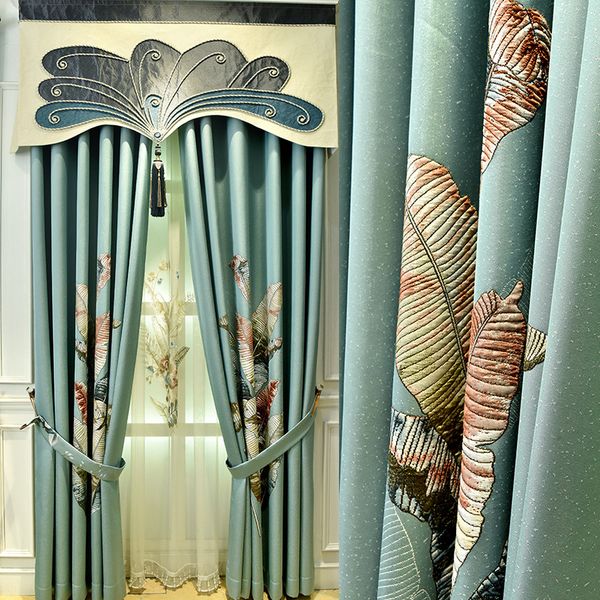 

luxury high-precision jacquard new chinese curtains for living room bedroom blackout curtains luxury home decor