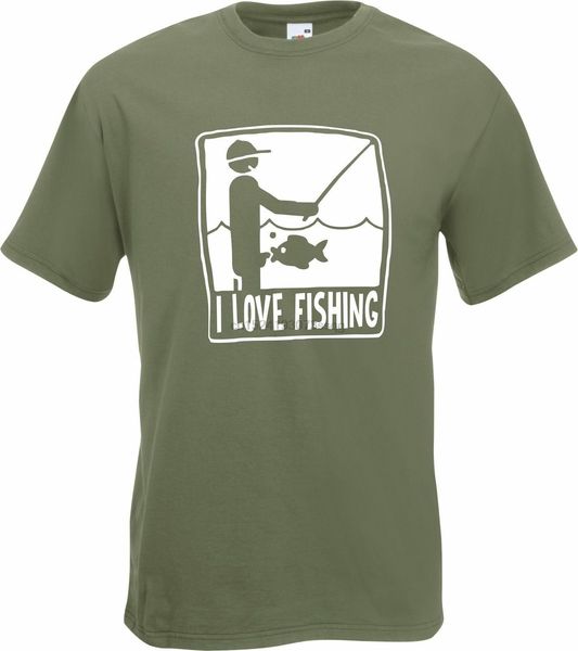 

i love fishing angler fisherman carp coarse fly t-shirt