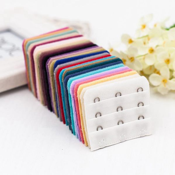 

ladies bra extenders strap 3 rows 4 hooks bra strap extender adjustable belt buckle women bra strap intimates accessories 50 colors bt5924, White