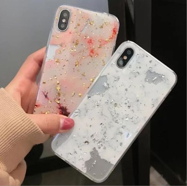

bling glitter tpu soft phone marbling case for iphone xs max xr x 6s 7 8 plus fashion clear shinning back cover