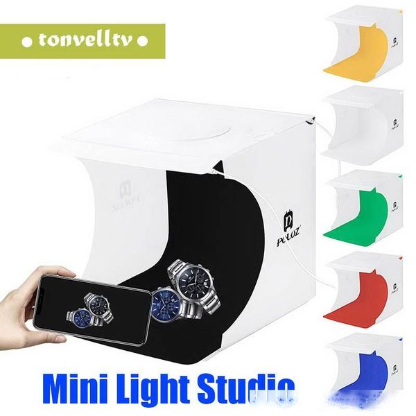 

20*20cm 8 mini folding studio diffuse soft box lightbox with led light black white pgraphy background p studio boxw