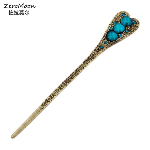 

romantic acrylic love heart hair sticks crystal rhinestone hairpin women hair accessory vintage fashion jewelry, Golden;silver