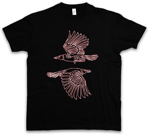 

hugin and munin iii t-shirt valhalla norse vikings odhin odin thor raven ravens men t shirt 100% cotton print shirts