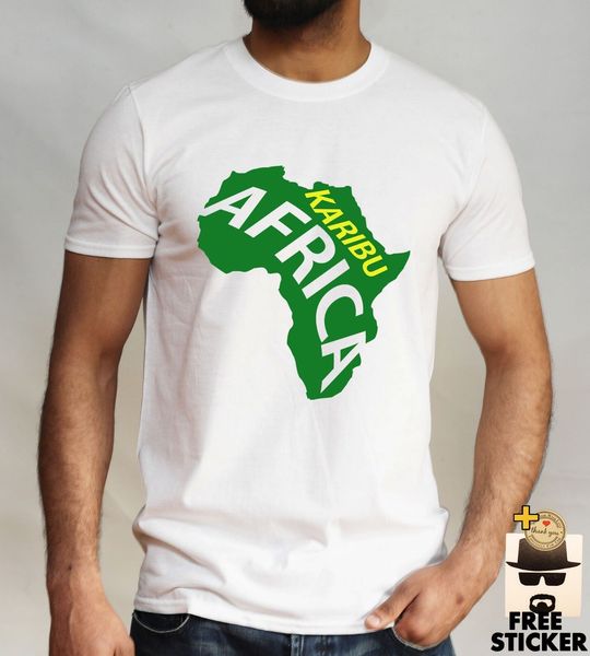 

karibu african t-shirt, tanzania kenya zanzibar, uganda kilimanjaro touristmen 2019 summer fashion selling designer t shirt