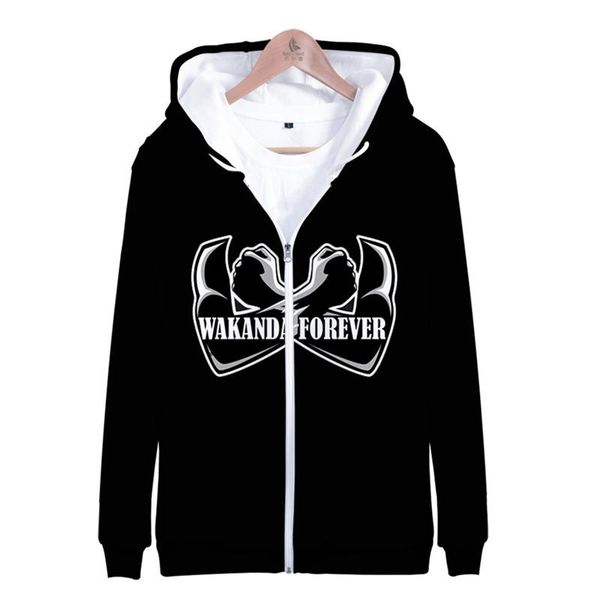 

panther wakanda forever man zipper hoodies fashion wakanda pattern cardigan hooded sweater designer female long sleeve casual pullover, Black