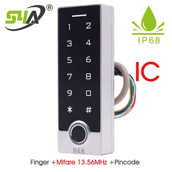

fingerprint access control waterproof metal case rfid biometric reader wg26 output for door lock