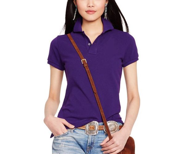 

women's polos summer big short sleeve shirts 100% cotton casual solid lady tees fashion femme, White