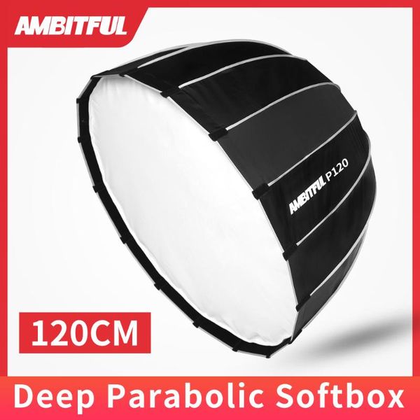 

light stands & booms ambitful p120 portable 120cm 16 metal rods deep parabolic softbox bowens mount studio flash speedlite reflector